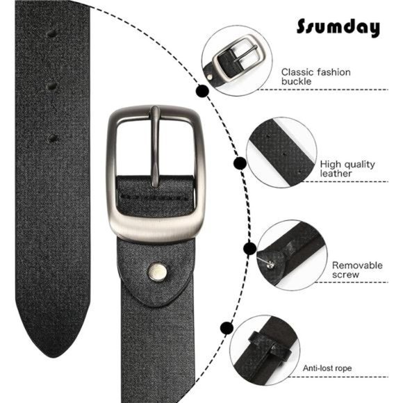 2 Pack Women's 1.3" Leather Belts Jeans Pants Dresses Fashion Alloy Pin Buckle - Picture 2 of 6